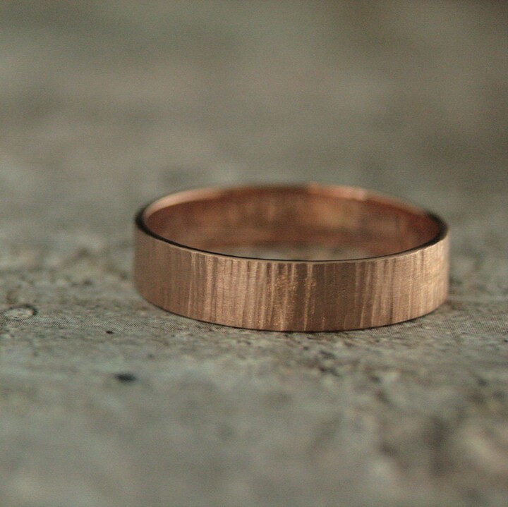 Etsy Band Rustic Wedding Ring Nature Lover Branch 14K Hammered Gold Bark Mens 5mm Wide Wood Texture