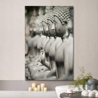 wall26 Row Of Stone Buddha Temple Statues On Canvas Print