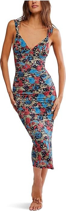 Free People Long Live Printed Mesh Sl Women's Clothing Black Combo : LG, Elastane/Nylon