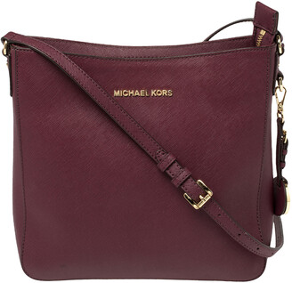 MICHAEL Michael Kors Burgundy Leather Jet Set Messenger Bag - ShopStyle