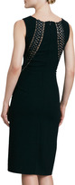 Thumbnail for your product : Oscar de la Renta Sleeveless Vertical-Trim Wool Dress