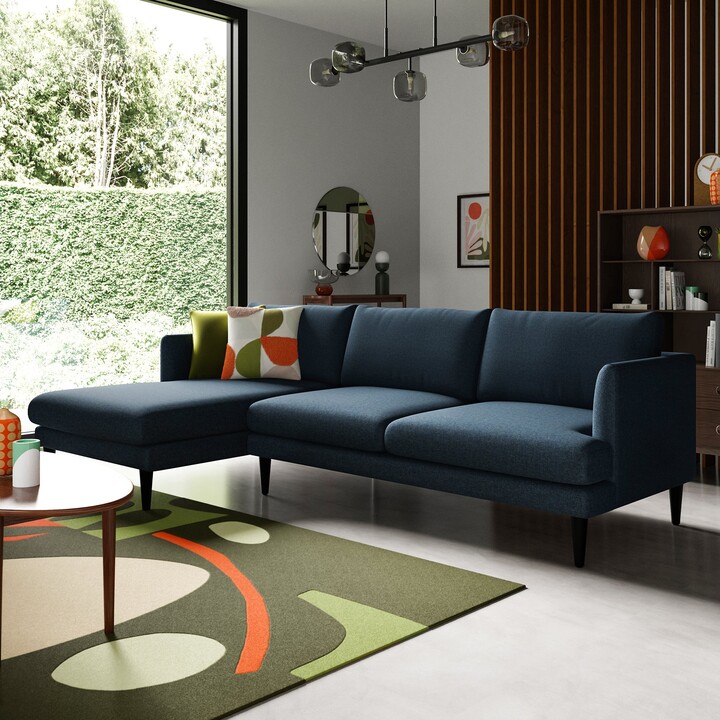 Dunelm Reuben Brushed Marl Corner Sofa Brushed Marl Dark Denim ShopStyle