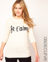 Thumbnail for your product : ASOS CURVE Exclusive Je t'aime Sweater