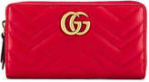 Thumbnail for your product : Gucci Leather Zip Around Wallet in Hibiscus Red | FWRD