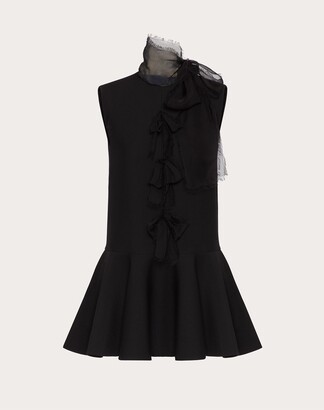Valentino Crepe Couture Dress Women Black 65% Virgin Wool 35% Silk 36