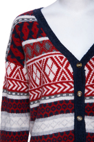 Thumbnail for your product : Romwe Knitted Seahorses Long-sleeved Blue Cardigan