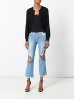 Thumbnail for your product : Ermanno Scervino floral motif cropped jeans - women - Cotton/Polyester - 42