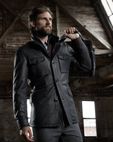 Thumbnail for your product : Ermenegildo Zegna rmenegildo Zegn Deerskin Leather Safari Jacket with Fur Collar, Navy