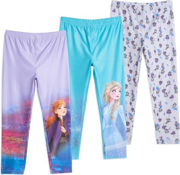 Disney Frozen Anna Elsa Toddler Girls 3 Pack Leggings Frozen 4T
