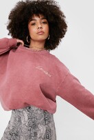 Thumbnail for your product : Nasty Gal Womens Stay Hydrated Oversized Graphic Sweatshirt - Brown - L