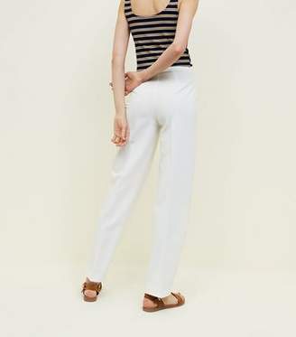 New Look White Wide Leg Button Detail Trousers