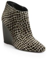 Thumbnail for your product : Pierre Hardy Animal-Print Calf Hair Wedge Ankle Boots