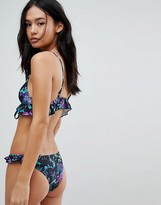 Thumbnail for your product : Motel Floral Frill Bikini Bottom