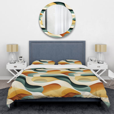 Design Art Zen - Beige Modern Bedding Cover Set With 2 Shams