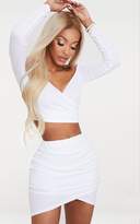 Thumbnail for your product : PrettyLittleThing Shape White Ribbed Bodycon Skirt