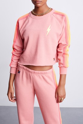 Aviator Nation Bolt Cropped Classic Crew Sweatshirt - ShopStyle Tops