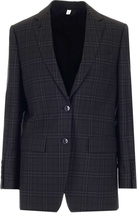 Burberry Check Single Breasted Blazer
