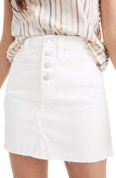 Madewell Button Front Denim A-Line Miniskirt