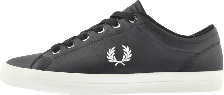 Fred Perry Baseline Leather Trainers Navy ShopStyle