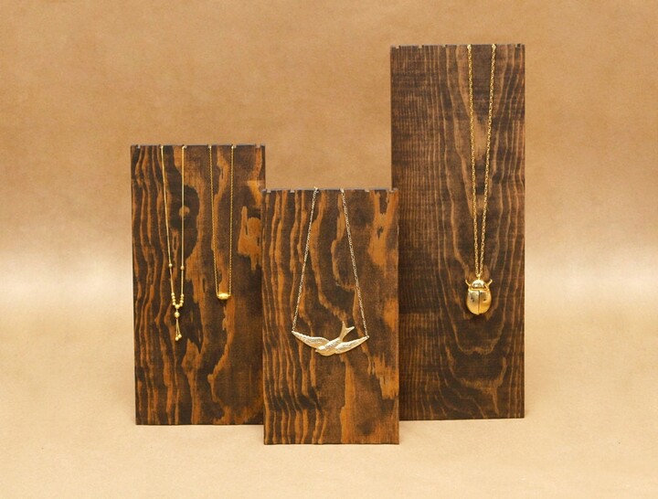 Solid Wood Necklace Display Board 3-Piece Trade Show Set Nb008