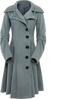 Thumbnail for your product : Topassion Womens Long Wool Coat Stand-up Collar Single Breasted Jacket Vintage Irregular High Low Hem Asymmetry Coat Retro Party Festive Swing Winter Parka Gothic Long Winter Coat with Hood Gray
