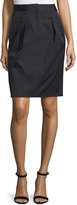 Thumbnail for your product : Valentino Pleated-Front Pencil Skirt, Nero
