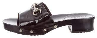 Gucci Horsebit Patent Leather Sandals