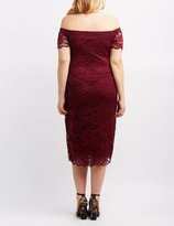 Thumbnail for your product : Charlotte Russe Plus Size Off-The-Shoulder Lace Dress