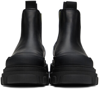 Ganni Black Leather Low Chelsea Boots