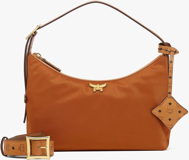 MCM Aren Hobo In Econyl And Monogram Print Leather