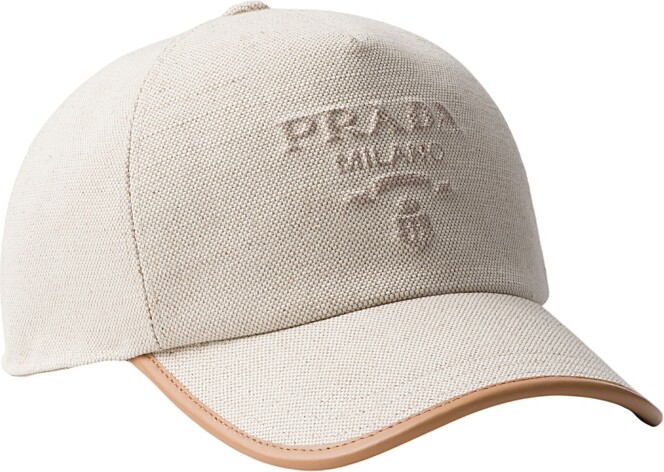 Prada Linen Blend Baseball Cap