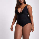 Thumbnail for your product : River Island Womens Plus black mesh swimsuit
