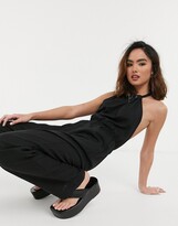 Thumbnail for your product : Cotton On Cotton:On halter wide leg jumpsuit in black