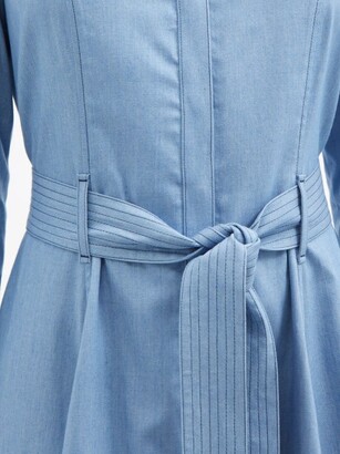 Gabriela Hearst Sola Belted Denim Shirt Dress - Light Blue