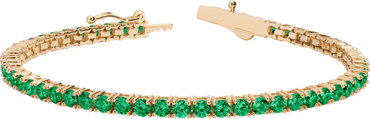 AUrate New York Lab Grown 6ct Emerald Tennis Bracelet