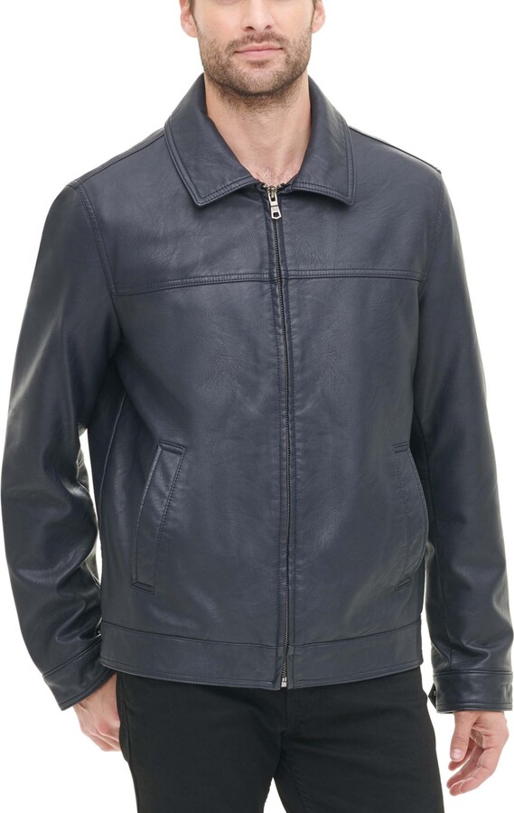 Tommy Hilfiger Men's Faux Leather Laydown Collar Jacket ShopStyle
