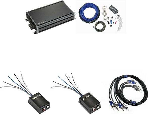 KICKERCX360.44-ChannelAmplifier&(2)KISLOC2LineOutputConverterw/8AWGAmpInstallKit(IncludesRCAS)