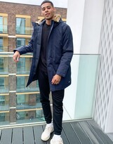 Thumbnail for your product : Levi's woodside long utility hooded parka jacket in navy