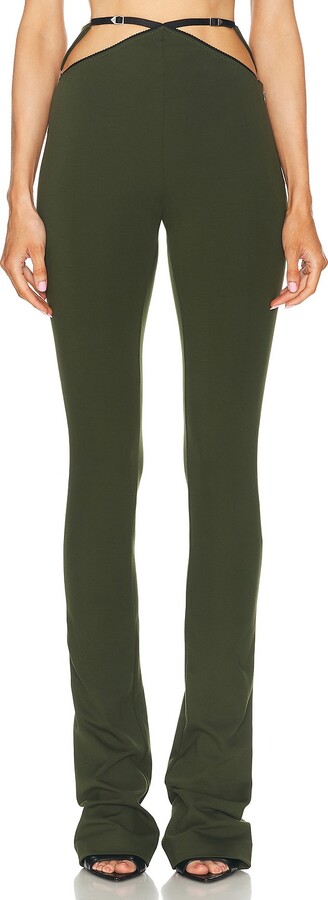 ATTICO Cut-out Flare Pant in Green