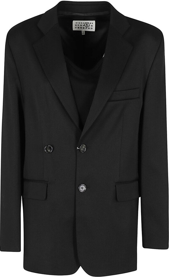 MM6 MAISON MARGIELA Top Insert Detailed Single Breasted Blazer