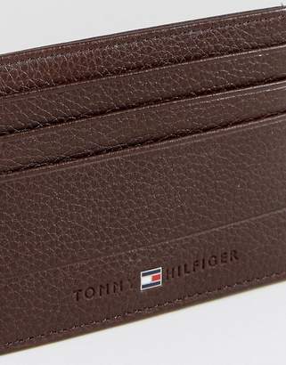 Tommy Hilfiger Leather Card Holder In Brown