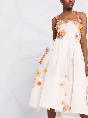 Zimmermann Postcard floral-embroidered midi dress