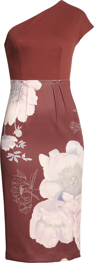 Ted Baker Nimala Floral One-Shoulder Body-Con Dress ShopStyle