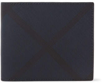 Burberry Checked Coated-Canvas and Leather Billfold Wallet - Men - Navy