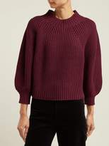 Thumbnail for your product : Apiece Apart Merle Balloon Sleeve Cotton Blend Sweater - Womens - Burgundy
