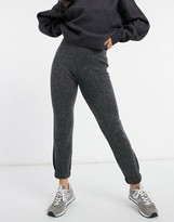 Thumbnail for your product : ASOS Petite DESIGN Petite co-ord knitted jogger in fluffy yarn in charcoal