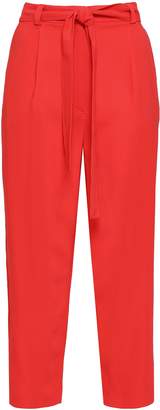 M Missoni Belted Cropped Stretch-crepe Straight-leg Pants