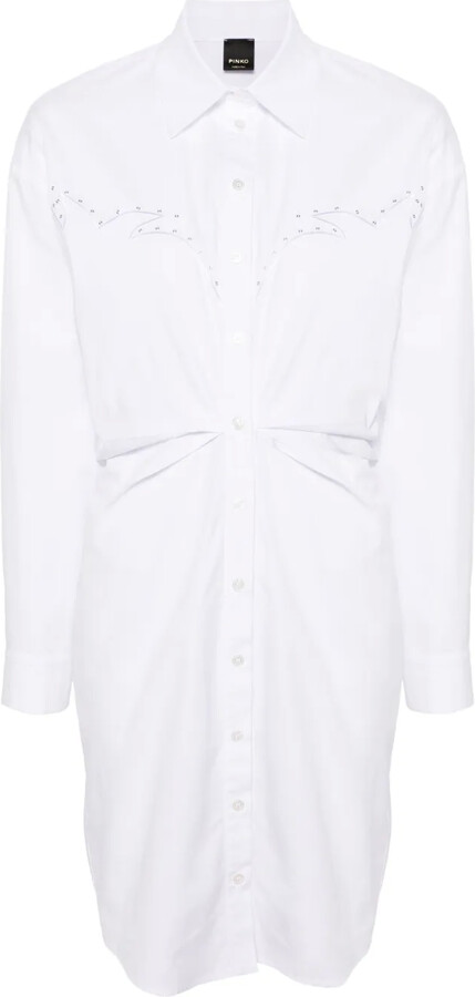 Pinko Eyelet-Detail Cotton Shirtdress