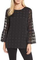 Thumbnail for your product : Chaus Bell Sleeve Houndstooth Blouse