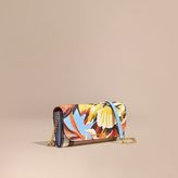 Thumbnail for your product : Burberry House Check and Peony Rose Print Wallet with Chain